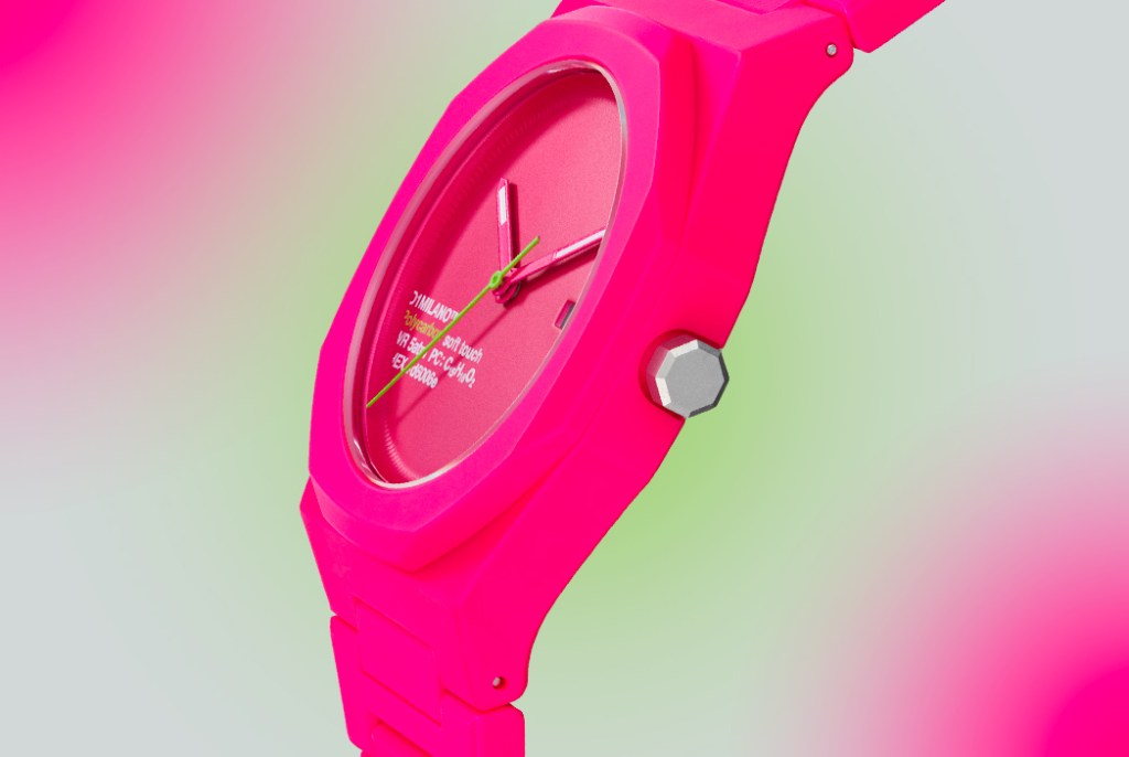 la montre D1 Milano polycarbon HOT PINK parfaite pour les fans de Barbie