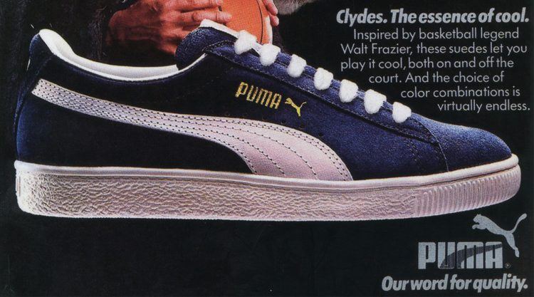La publicité pour les Puma Clyde à l'époque de leur sortie