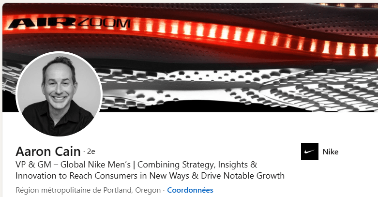 Le profil linkedin de Aaron Cain, nouveau président de Concerse