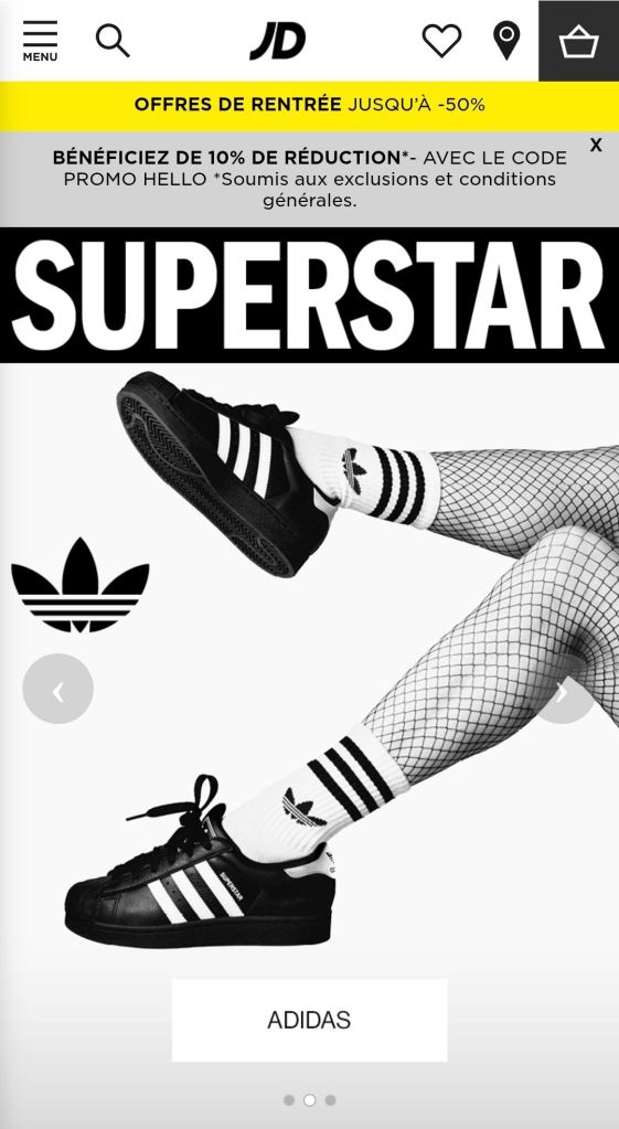 Les Superstar en home de JD Sports