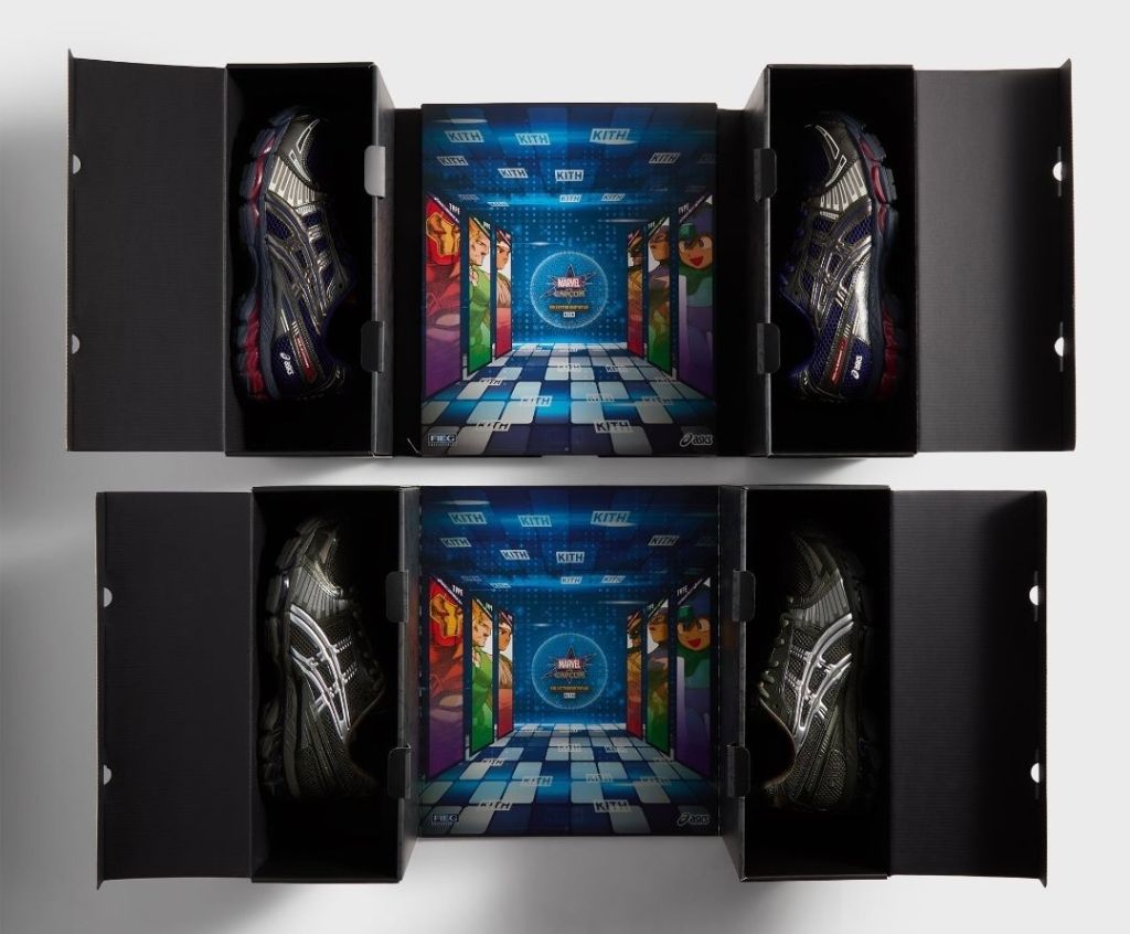 Les Asics Kith Marvel VS Capcom Captain America et Guile