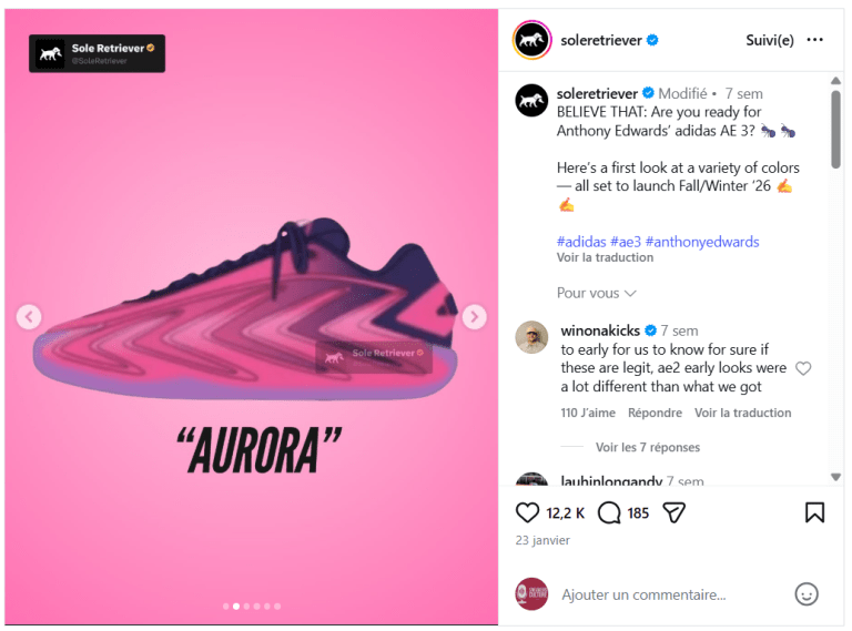 Les AE3 au cœur d&rsquo;un procès entre adidas et Sole Retriever