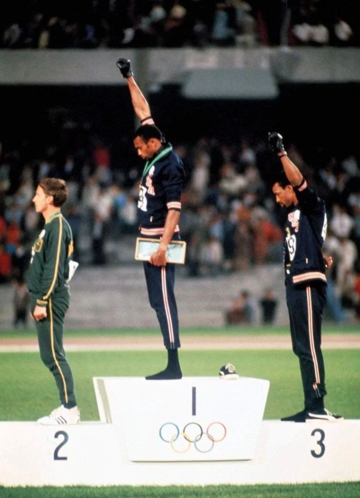 Tommie Smith et les Puma Suede aux JO de Mexico 1968